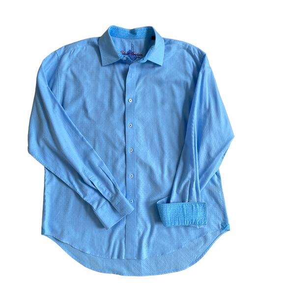 ROBERT GRAHAM Knowledge Wisdom Truth Button Down Shirt Blue Men's 2XL/2TG - Picture 12 of 16